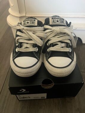 Converse Kids Black and White Low Top Sneakers